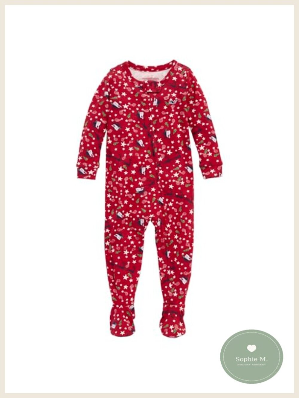 Long Sleeve Footed Bodysuit Zip Front Snap Neck Baby Footie
